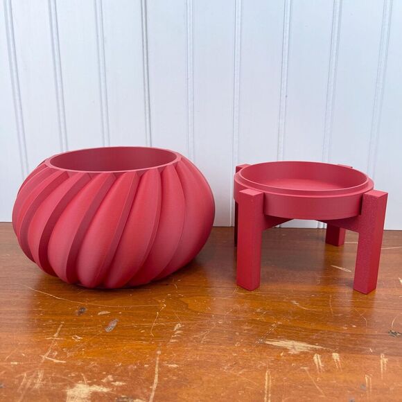 Oro Indoor Planter Pot w/ Drainage Hole and Drip Tray, Houseplants, - Picture 5 of 9